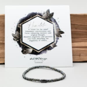 Hematite stone bracelet, Hematite stone healing bracelet, bracelets for couples, men, women, anniversary, Christmas gift