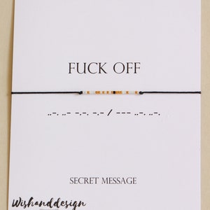 Pulseira com Código Morse "Fuck Off", Pulseira para Melhor Amiga, Pulseira da Amizade, Pulseira "Badass Bitch", Pulseira para Melhor Amiga, Presente para Colega de Escola