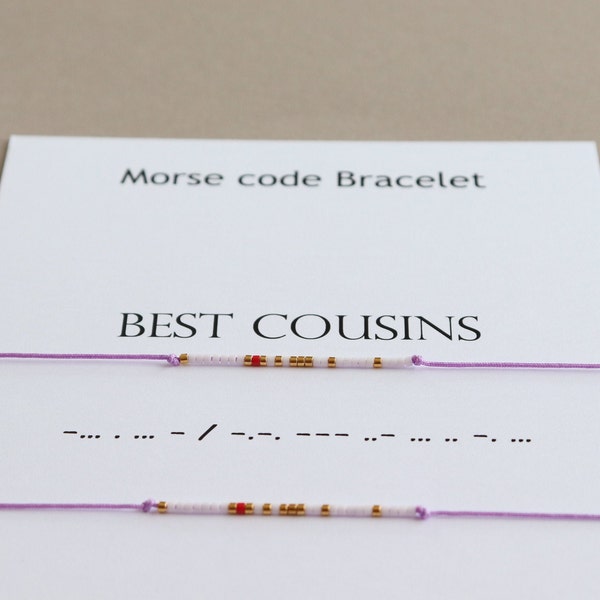 BEST COUSINS Morse Code Bracelet, Family jewelry, Cousin Bracelet, Cousin gift, Best Cousin gift, Cousins birthday gift