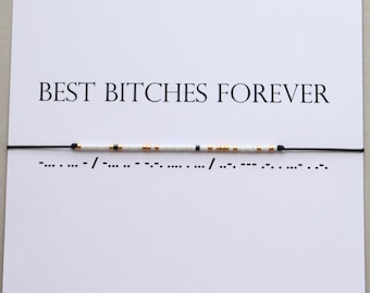 Best Bitches Forever Morse Code Bracelet, Best friend bracelet, Friendship bracelet, gift for friends, women, Bestie, Schoolmate