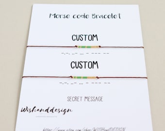 Aangepaste morsecode-armband, lange-afstandsarmband voor stellen, cadeau voor vriend vriendin, gepersonaliseerde armband
