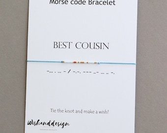 BEST COUSIN Morse Code Bracelet Best cousin gift Best friend Bracelet Family gift Family morse code bracelet Cousin gift Best Cousin bracele