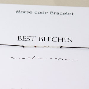 Best Bitches Morse Code Bracelet, Best friend bracelet, Friendship bracelet, Badass Bitch bracelet, Bestie bracelet, Gift for Schoolmate