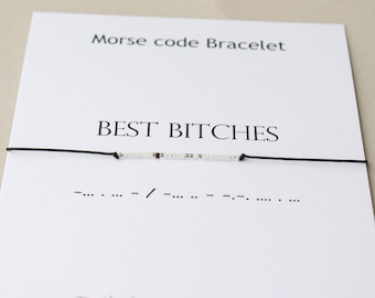 Best Bitches Morse Code Bracelet, Best friend bracelet, Friendship bracelet, Badass Bitch bracelet, Bestie bracelet, Gift for Schoolmate