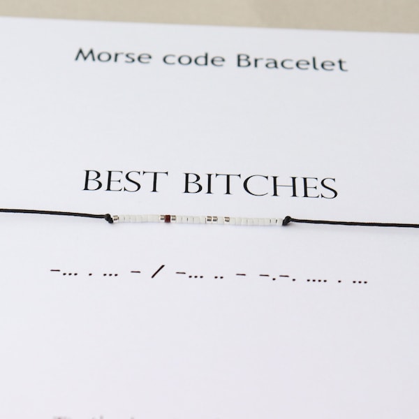 Beste Bitches Morse Code Armband, Beste vriend armband, Vriendschap armband, Badass Bitch armband, Bestie armband, Cadeau voor Schoolmate