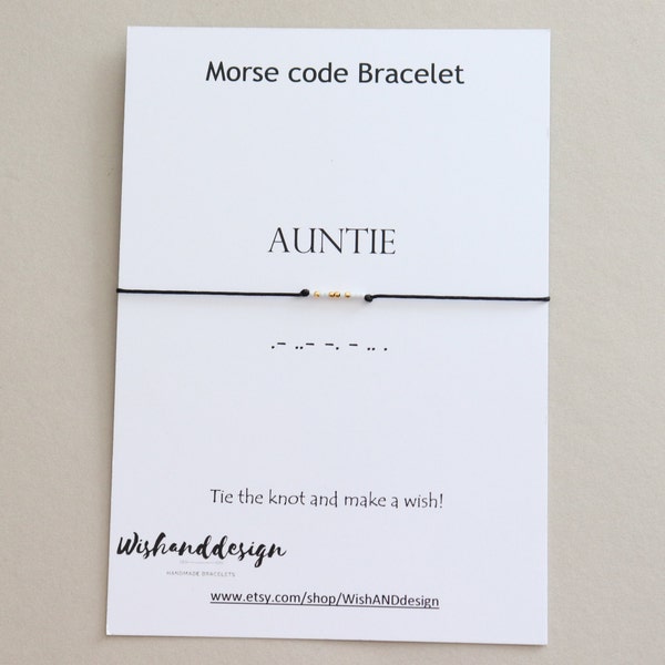 AUNTIE Morse Code Bracelet, Aunt Gift, Auntie Bracelet, Best Aunt Ever bracelet, Gift for Aunt, Morse code jewelry, Pregnancy announcement