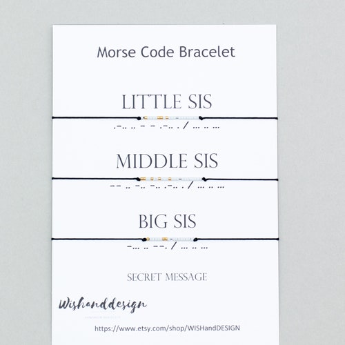 Big Little Middle Gift Sis Morse Code Bracelet, Sister Bracelet, Sister Gift, Friendship Bracelet, Best Friend Bracelet