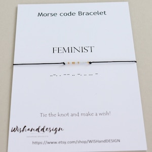 FEMINIST morse code bracelet, Feminist jewelry, Friendship bracelet, Gift for best friend, Gift for women, Feminist bracelet, LGBT jewelry