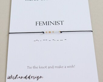 Feminist Morse Code Bracelet: LGBT Jewelry, LGBT bracelet
