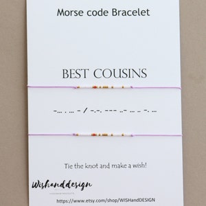 BEST COUSINS Morse Code Bracelet Family Jewelry Cousin - Etsy