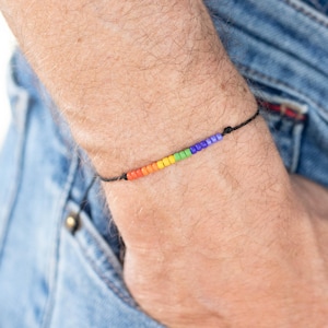 LGBTQ bracelet pride bracelet rainbow beaded bracelet bracelets for women men subtle pride minimal bracelet thin LGBT bracelet colorful