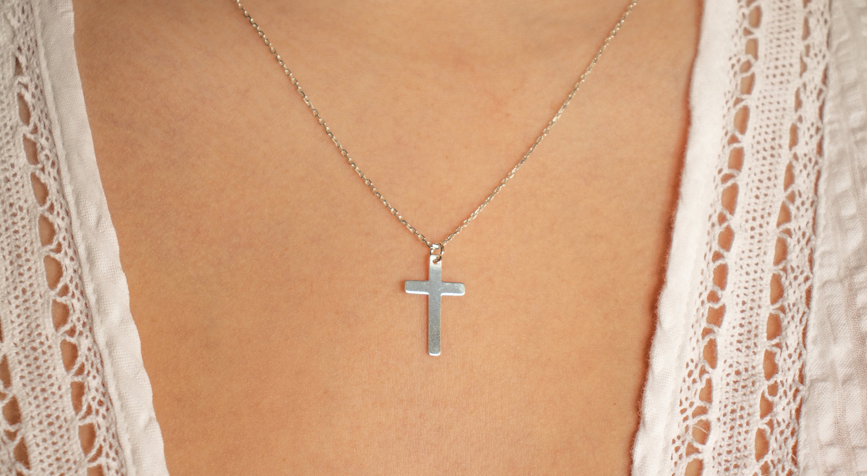 Collana Rosario In Argento Sterling 925 – Rosario Cattolico Con Perline Nere O Rosa E Crocifisso, Per Donna E Uomo, Perfetto Come Regalo Religioso
