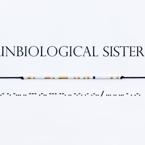 Unbiological sister morse code bracelet, unbiological sister gift, friendship bracelet, dainty bracelet, Sister gift, Perfect Christmas gift