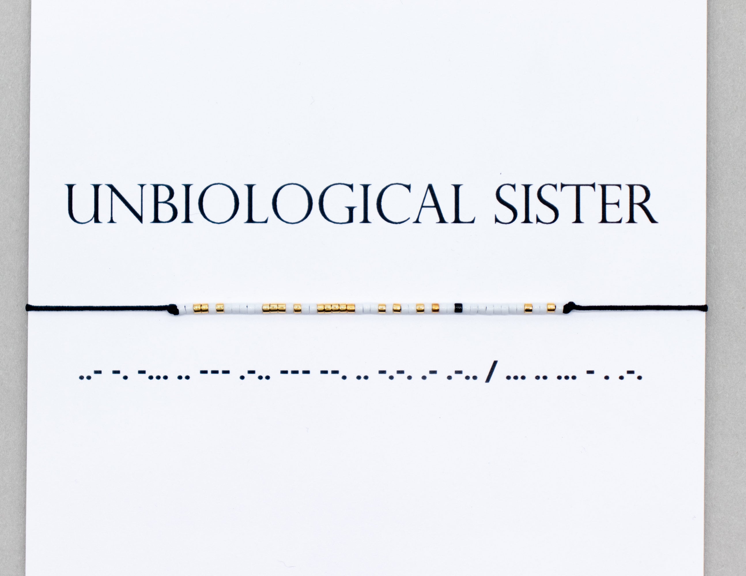 Unbiological Sister Morse Code Bracelet Unbiological Sister Gift