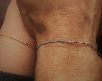 Bracelet couple NAME Code Morse, bijoux couple, bracelet relation longue distance, bracelet personnalisé cadeau petit ami petite amie mari femme