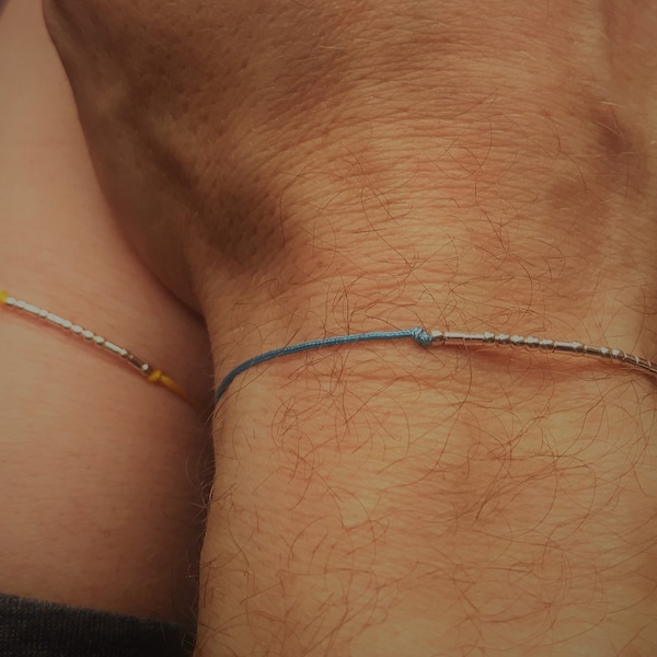 Bracelet NOM Code Morse pour couple, lot de 2 bijoux pour couple, bracelet pour couple, bracelet distance, cadeau pour couple, petit ami, petite amie