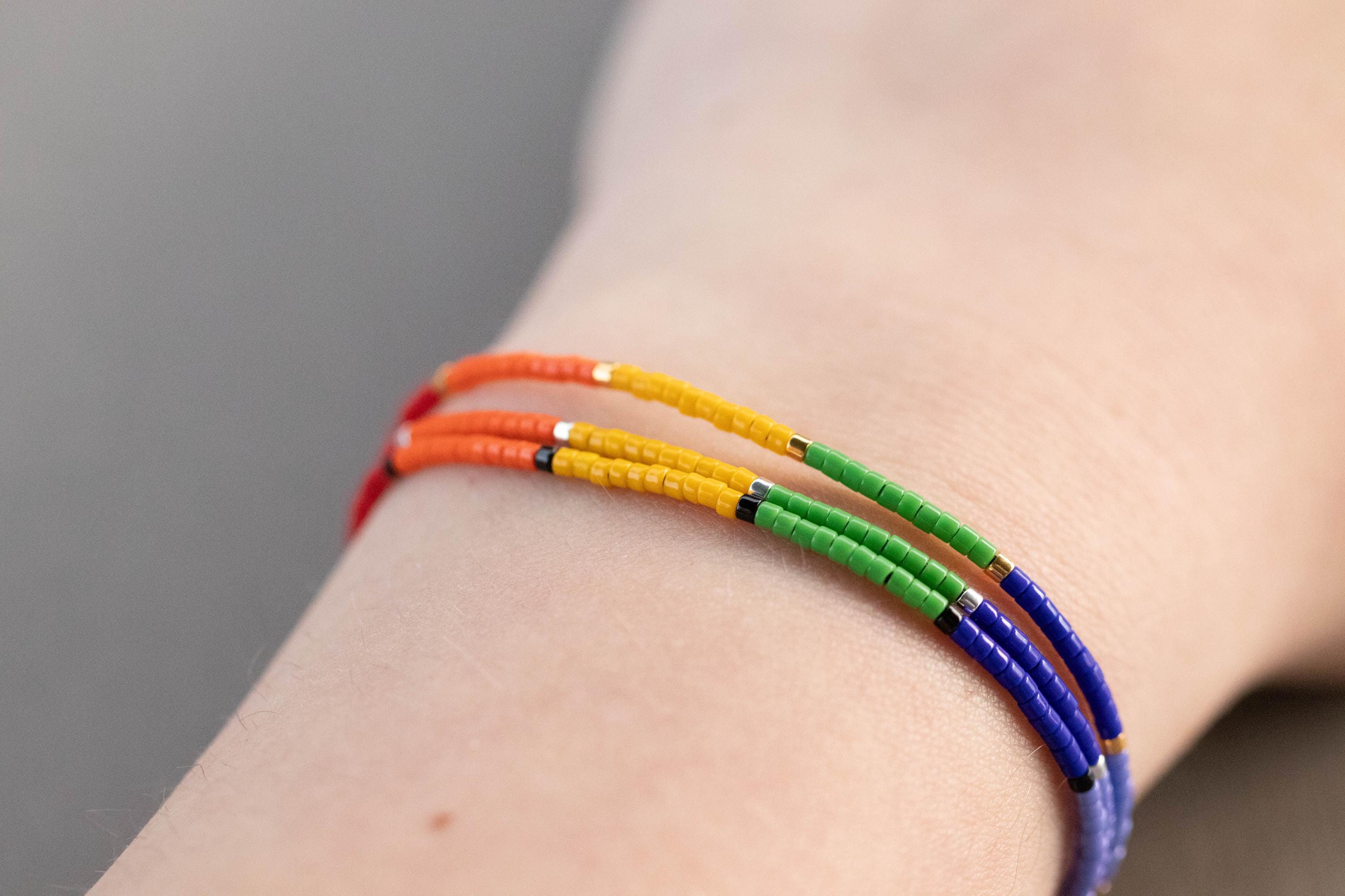 Rainbow Miyuki Beaded Pride Bracelet: LGBTQ Boho Jewelry - Etsy