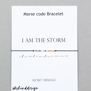 I&#39;m The Storm Morse Code Bracelet Breathe bracelet Strong Women bracelet  Faith Persist encouragement be strong You can do this