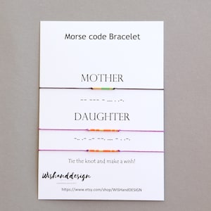 MOTHER DAUGHTER morse code bracelet, set of 3, Mother daughter gift, Mother day gift, Gift for Mom, Mother birthday gift, Gift for Daughter