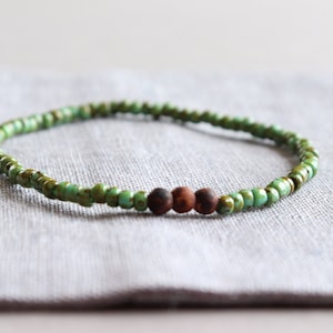 Natural Fossils stone beads Mens Bracelet, Mens Jewelry, Beaded Mens bracelet, Gift for Boyfriend, Stretch Mens bracelet, Mens gift