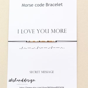 I love You MORE Morse Code Bracelet Anniversary gift for Boyfriend and girlfriend gift for husband wife couple gift Love couple bracelet