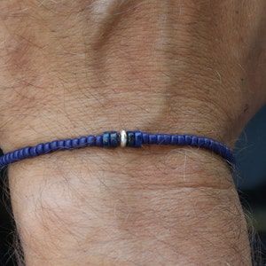 Lapis Lazuli Mens Bracelet, Mens Jewelry, Mens Gift, Beaded Mens bracelet, Gift for Boyfriend, Stretch Mens bracelet, Mens anniversary gift