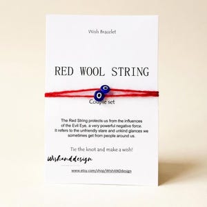 Kabbalah Red Wool String Bracelet: Evil Eye Protection, Adjustable