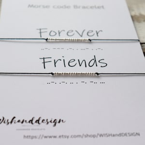 Forever Friends Morse Code bracelet, Best friend bracelet, Best friend Gift, Set of 2, Bestie bracelet, Friendship Bracelet