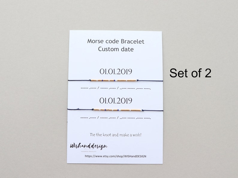 CUSTOM DATE couple bracelet Set of 2 Anniversary gift for couple Couples bracelet Couple Matching bracelets Couple Morse code bracelet