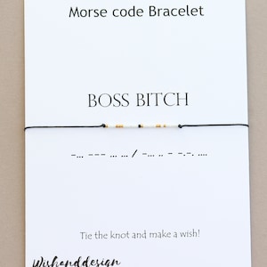 BOSS BITCH Morse Code Bracelet, Best friend bracelet, Friendship bracelet, Badass Bitch bracelet,  Bestie bracelet, Gift for Schoolmate