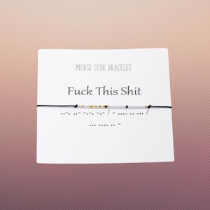 Bracelet code Morse Fuck this shit, bracelet de l'amitié, cadeau meilleur ami, cadeaux de Noël, pouvoir des femmes, bracelet féministe