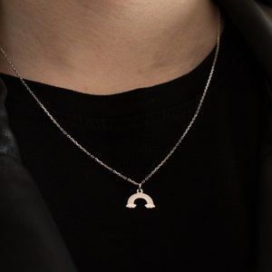 Rainbow charm Necklace For Women, Rainbow necklace Gift For Her Sterling Silver Necklace Rainbow Pendant Sterling Silver Rainbow pendant
