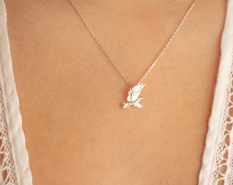 Hummingbird, bird pendant necklace, Dainty Hummingbird  bird charm sterling silver necklace, Humming Bird Necklace, gift for women