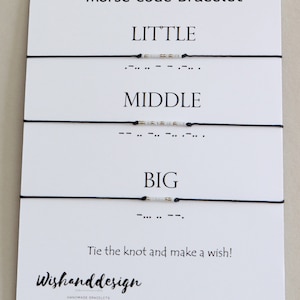 Großes kleines mittleres Geschenk, Morse Code Armband, Schwester Armband, Schwester Geschenk, Freundschaftsarmband, Best Friend Armband