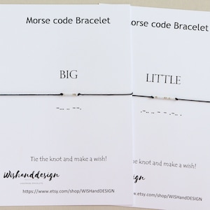 Morse Code Armband, Schwester Armband, Schwester Geschenk, Freundschaftsarmband, Große und kleine Armband, Big Sis und Little Sis Geschenk