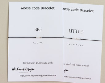 Big Little Morse Code Bracelet, Sister Bracelet, Sister Gift, Friendship Bracelet, Big and little bracelet, Big Sis and Little Sis gift