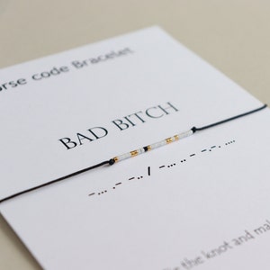 BAD BITCH Morse Code Bracelet, Best friend bracelet, Friendship bracelet, Best Bitches jewelry, Bestie morse code bracelet, Gift for her