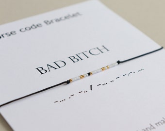 Morse Code Bracelet: 'Bad Bitch' Friendship Jewelry