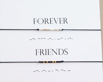 Forever friend Morse Code Bracelet, Best friend bracelet, BFF gift, BFF bracelet, Best friend birthday gift, Graduation gift for best friend