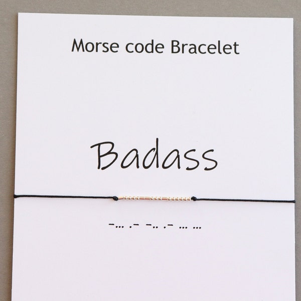 BADASS Morse Code Bracelet, Best friend gift, Bad ass jewelry, Gift for Badass, Morse code jewelry, Badass bracelet gift for him boyfriend