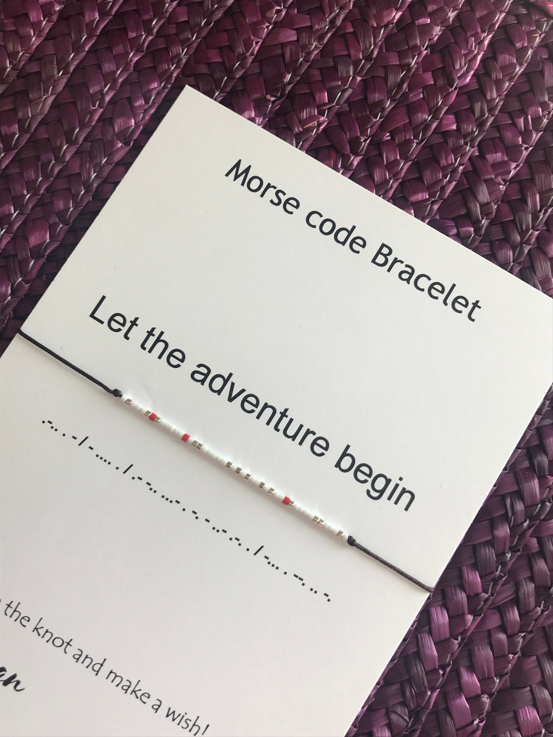 Let the adventure begin morse code bracelet, Graduation bracelet, Best friend bracelet, Wanderlust bracelet, Graduation Morse Code bracelet