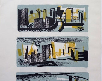 1946 John Piper Colour Lithograph NIGHT SKY The Bayard Press /'The Traveller/' C.8x6ins.