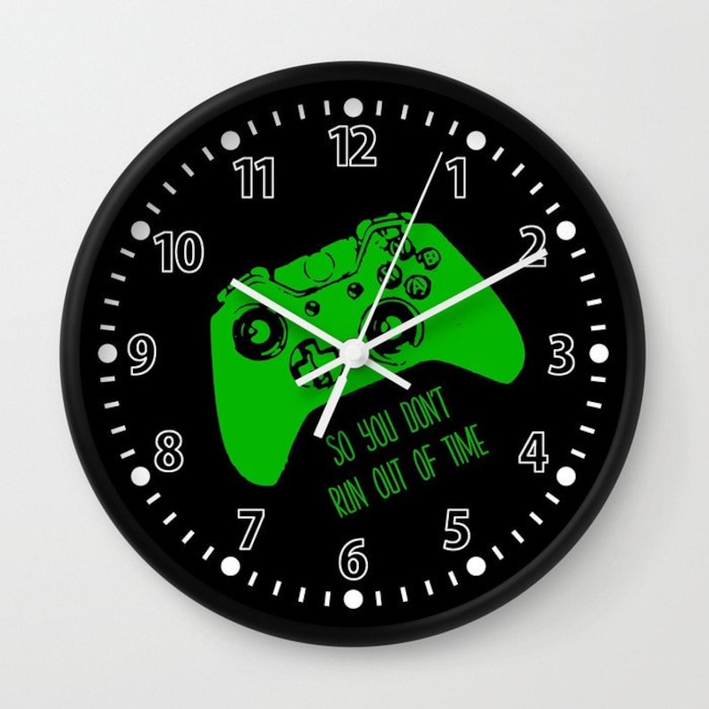 Video Game Clock Gamer Clock Gamer Wall Clock Gamer Gift Etsy