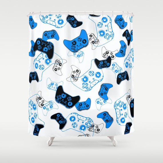Gamer Bathroom Curtain Gamer Shower Curtain Gamer Room Bath Etsy