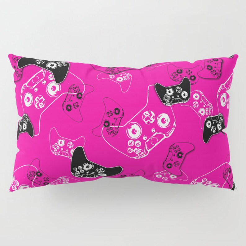 Girl Gamer Pillow Cover Gamer Gifts Gamer Room Gamer Bedding Video Game Pillow Case Pink Gamer Pillow Sham Set 2pcs Gaming Pillow