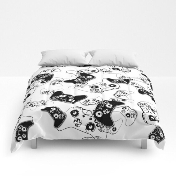 Black White Video Game Blanket Video Game Comforter Gamer Etsy