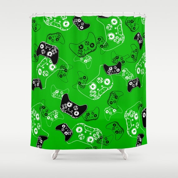Gamer Shower Curtain Video Game Decor Gamer Room Bath Etsy