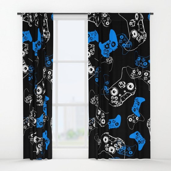 Gamer Curtains Boys Curtains Gamer Gifts Video Game Decor Etsy