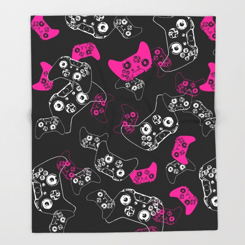 picture Illustration Bedroom Gaming Room Design video game room gamer throw blanket