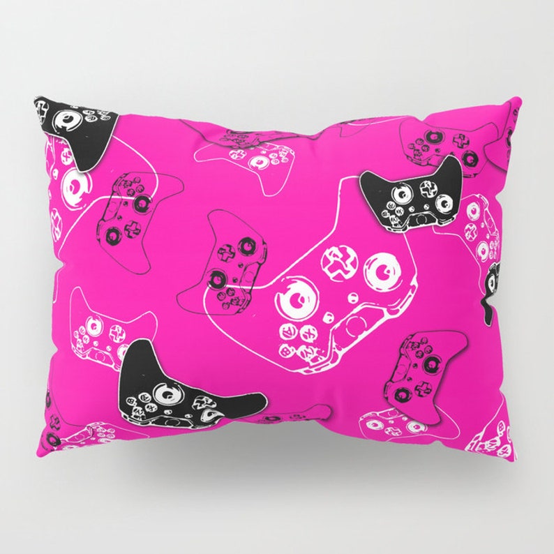 Girl Gamer Pillow Cover Gamer Gifts Gamer Room Gamer Bedding Video Game Pillow Case Pink Gamer Pillow Sham Set 2pcs Gaming Pillow